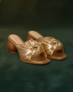 Sandália salto bola (5cms ) - Ouro