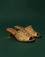 Sandalia salto bloco ( 5 cm/s ) - Dourada