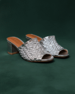 Sandália salto bloco (5 cm) - Prata