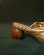Sandália salto bola (5cms ) - Ouro - Imagem 3