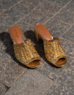 Sandalia salto bloco ( 5 cm/s ) - Dourada - Imagem 2