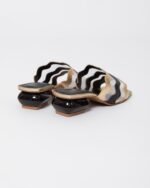 Sandália Copacabana Listrada ouro com preto - Imagem 12